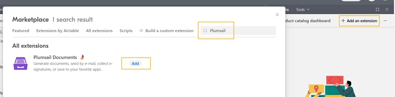 Add Documents extension