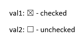 Checkbox formatter result