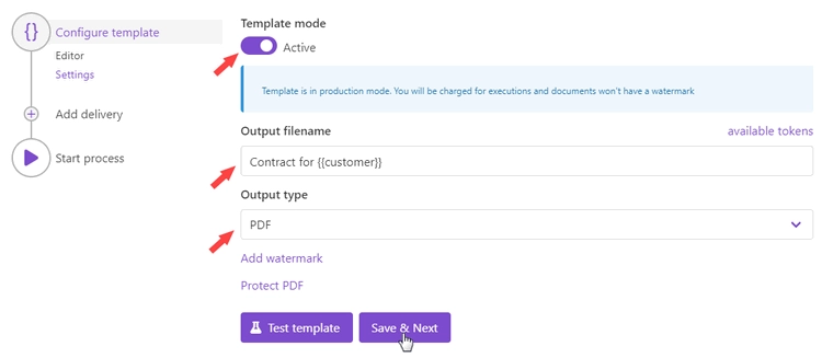 configure contract template