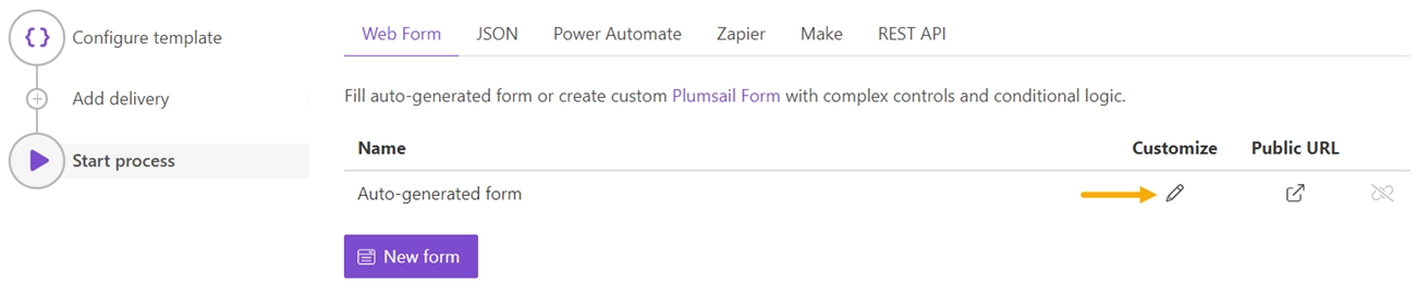 customize form icon