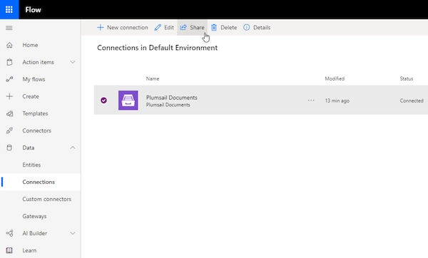 powerapps-share-connection