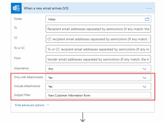 Create D365 leads from email PDF attachments Flow