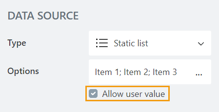 Allow user value