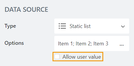 Allow user value