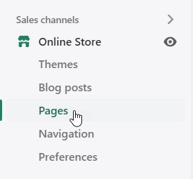 Shopify pages