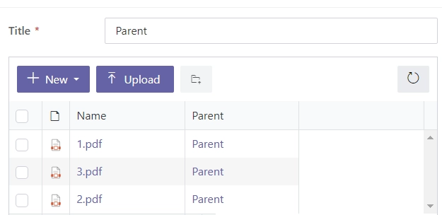 Parent Form with Uploaded Documents