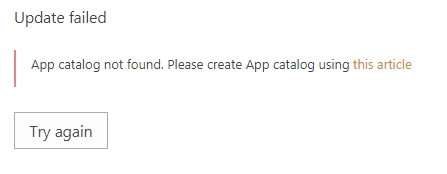 App catalog not found