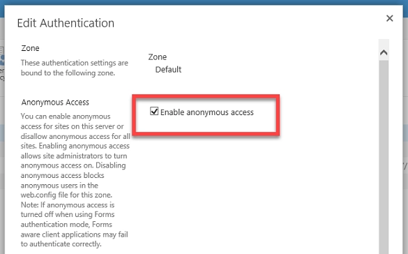 Enable Anonymous Access For WebApp