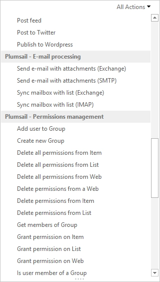 SharePoint Designer's actions