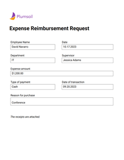 Simple expense compensation request