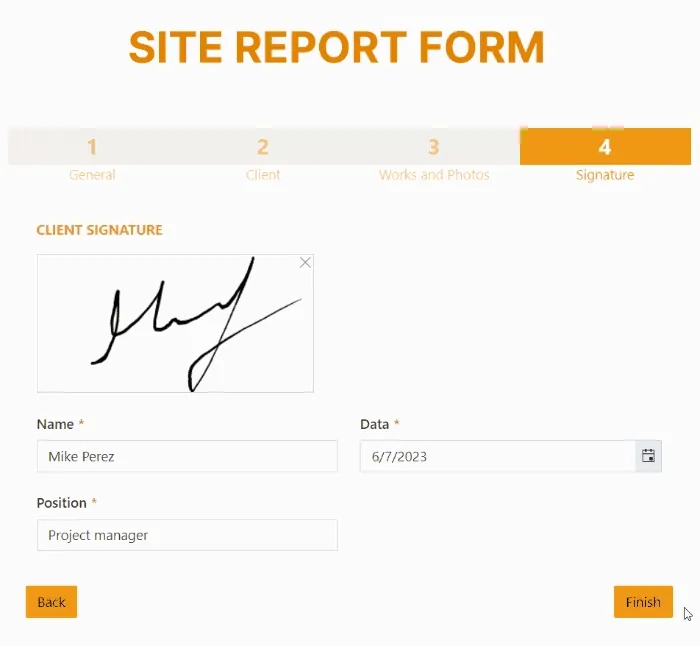 Submitting the form
