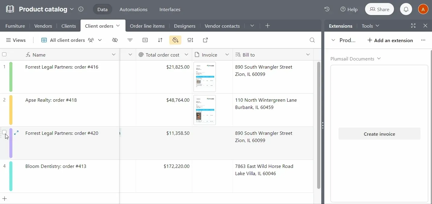 Generate documents from Airtable with Plumsail Documents