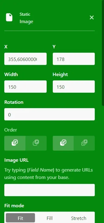 Image field settings