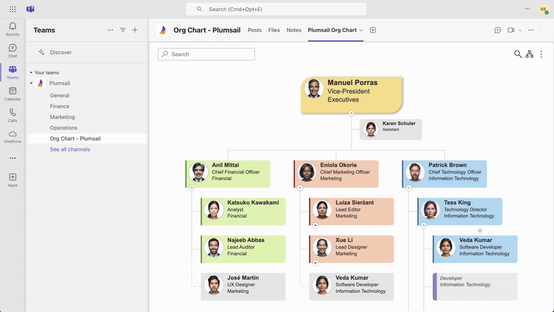 Export Org Chart from Microsoft teams to PNG