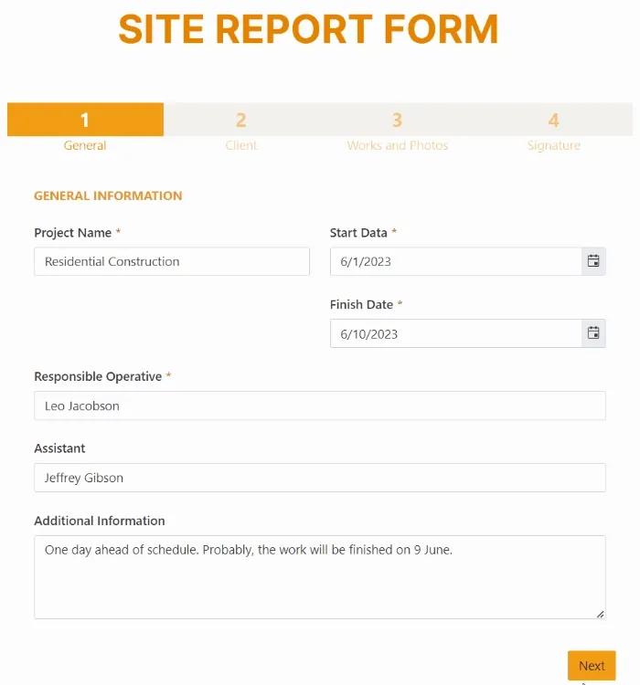 Form overview