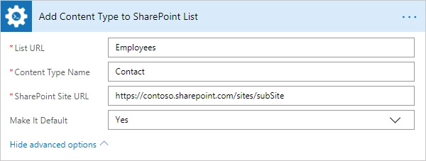 Add Content Type to SharePoint List Example