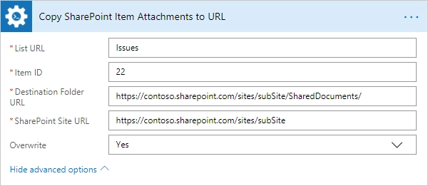 Copy SharePoint Item Attachments to URL Example