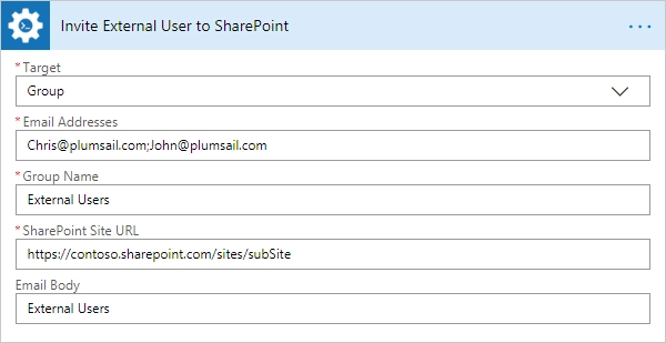 Invite External User to SharePoint Group Example