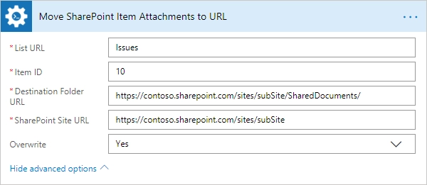 Move SharePoint Item Attachments to URL Example