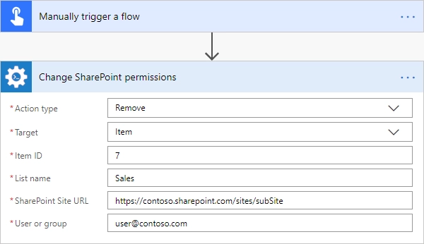 Remove Permissions from SharePoint Item Example