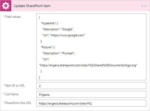 Updating a hyperlink column