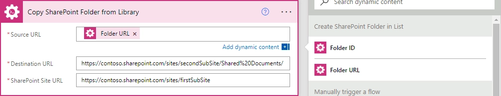 Folder Info Dynamic Content