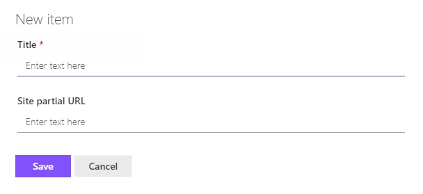 Create a site