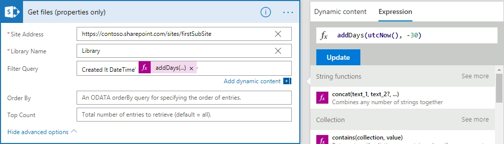Get Files Preporties With Expression