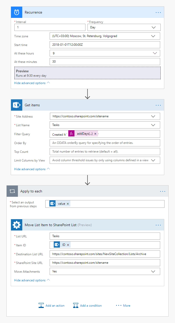Archive items flow