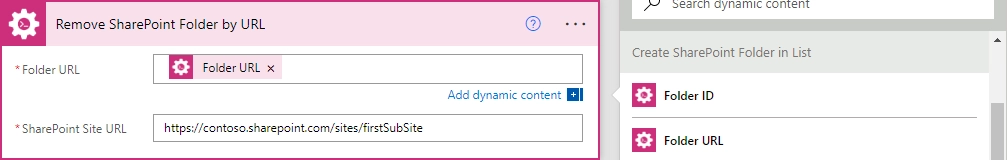 Folder Info Dynamic Content