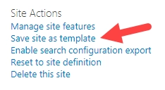 Save site as template