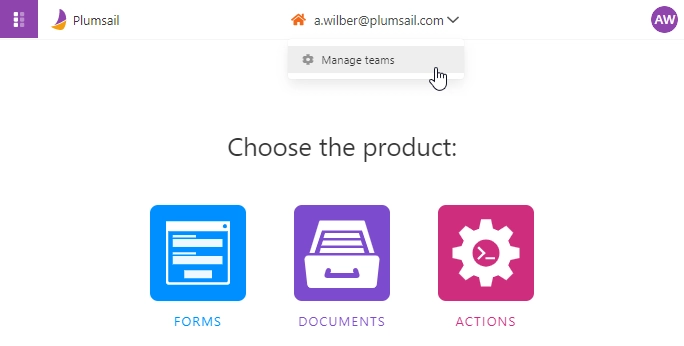Manage teams