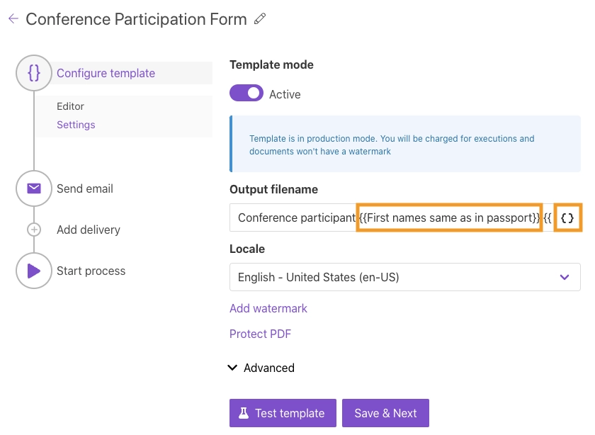 Document output settings