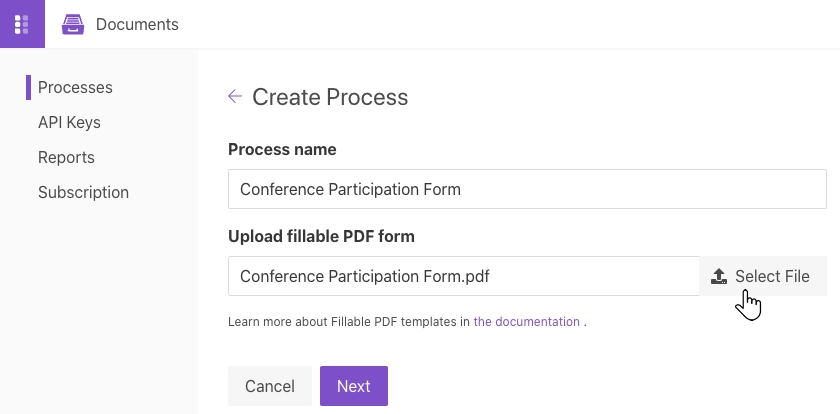 Upload a PDF Form