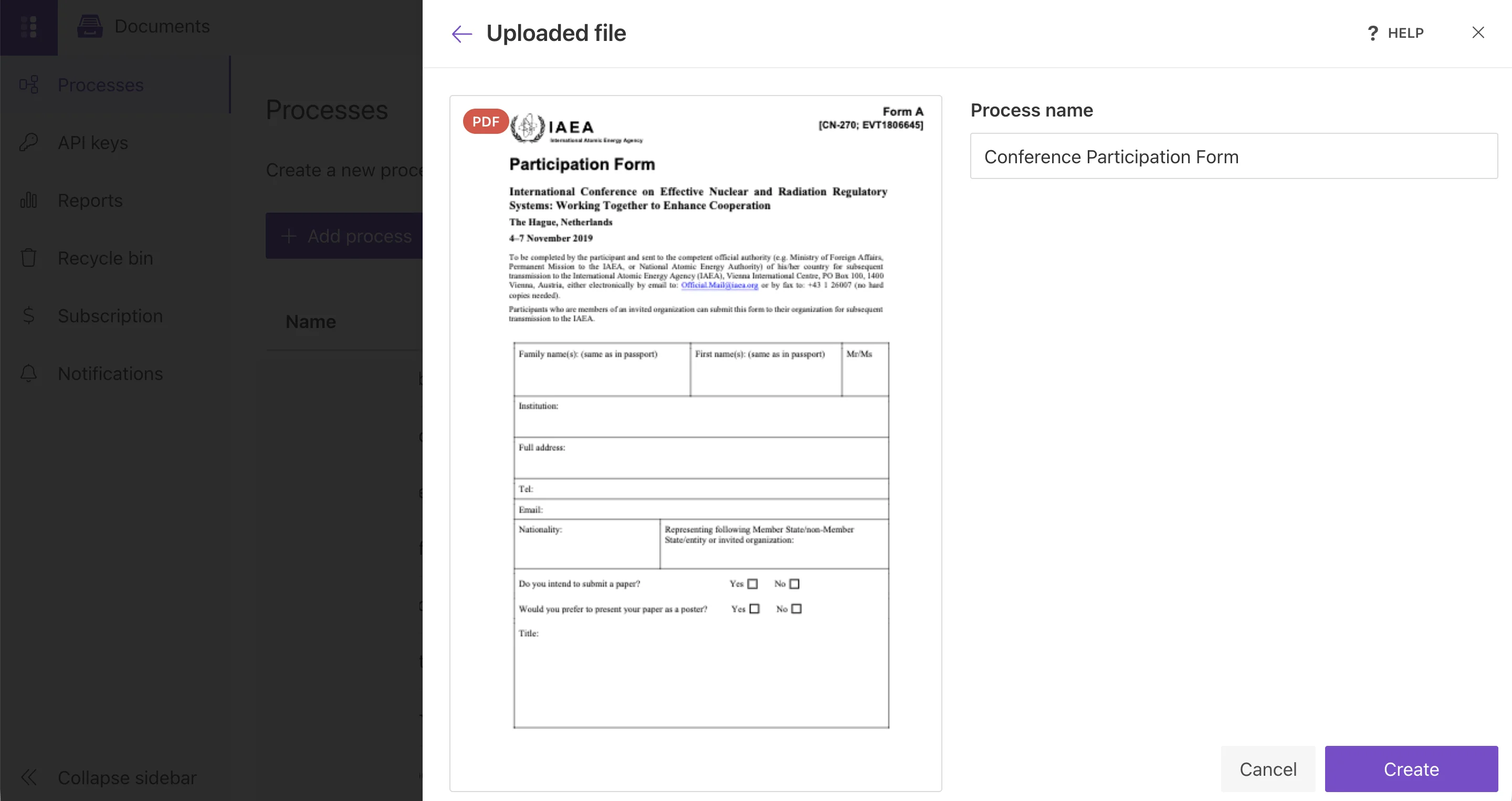 Upload a PDF Form