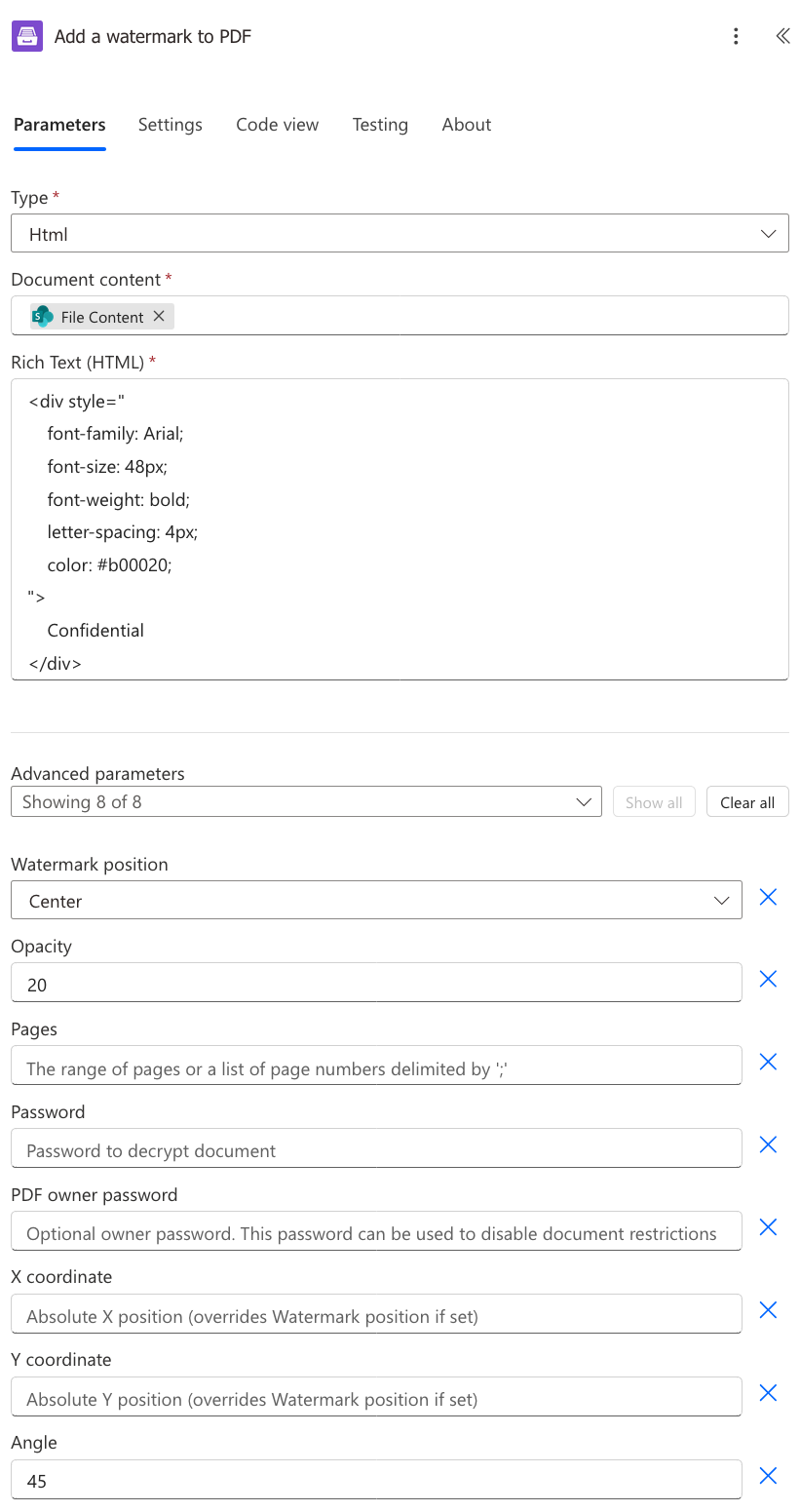HTML watermark options