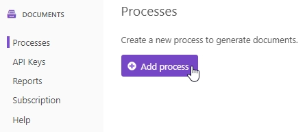 Add process button