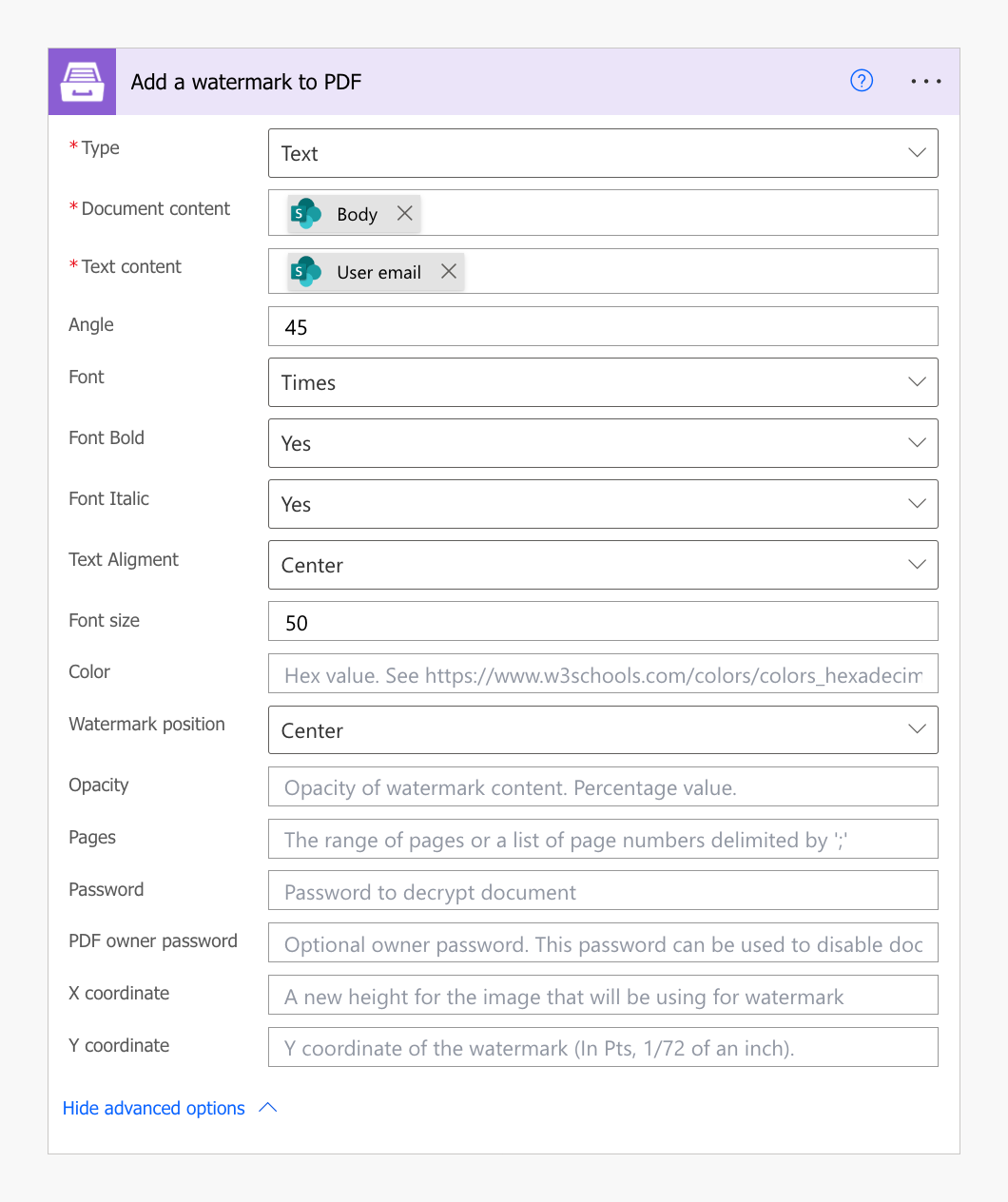 Add a watermark to PDF