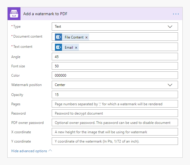 Add a watermark to PDF