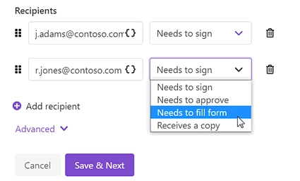 add recipients