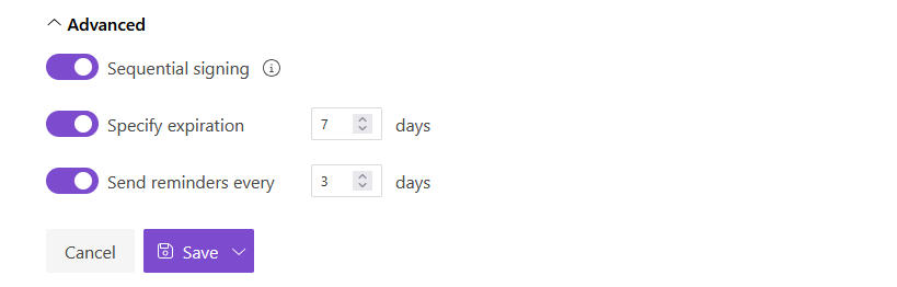 DocuSign expiration settings