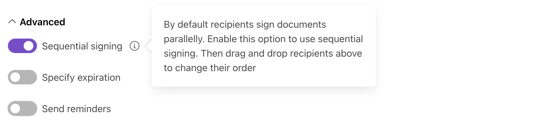 Advanced DocuSign delivery settings