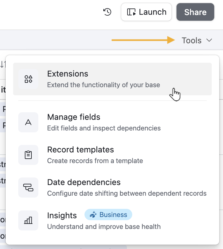 Airtable add extension