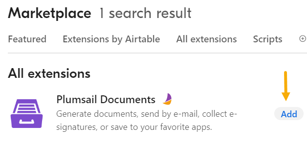 Airtable add extension