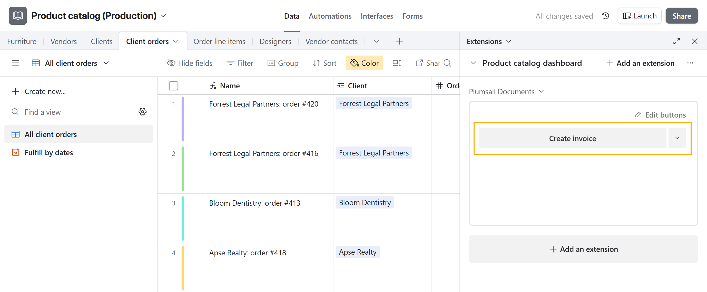 Airtable add an extension