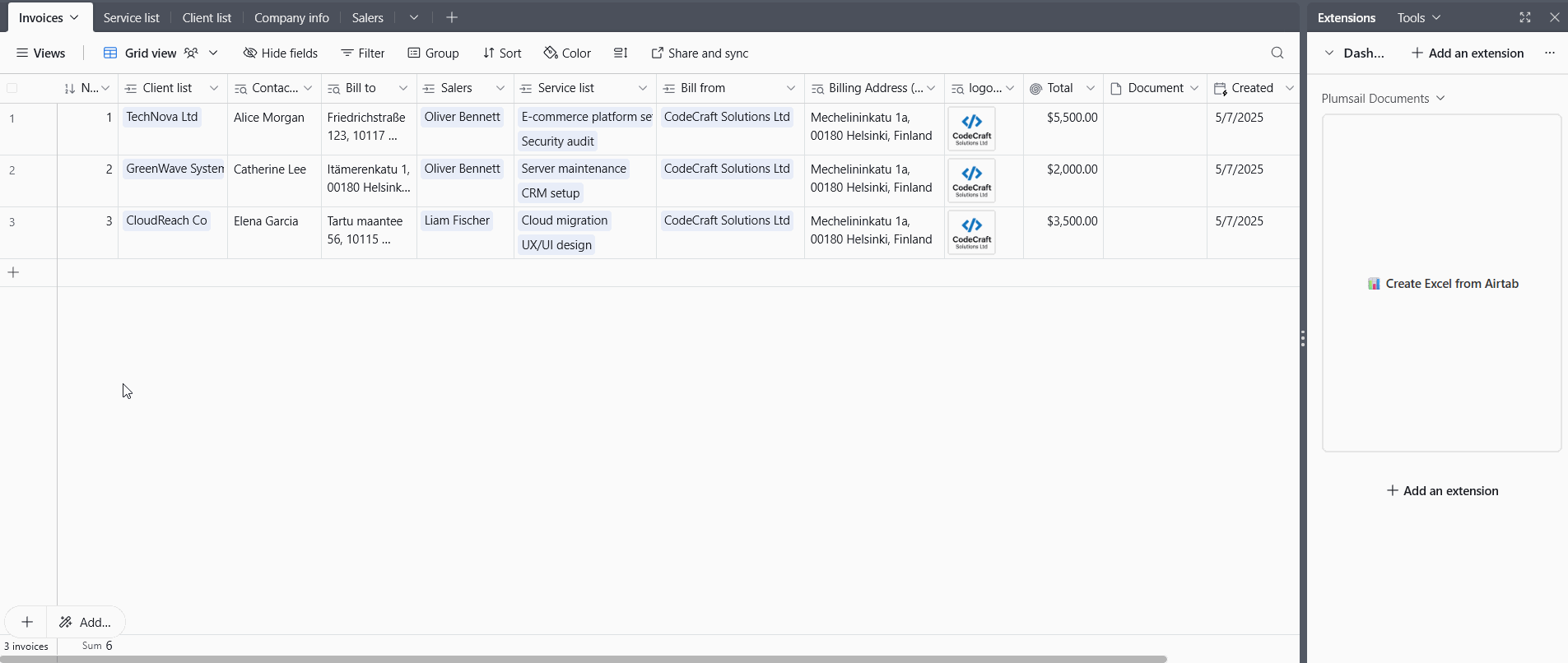 Airtable to Excel using Plumsail Documents overview
