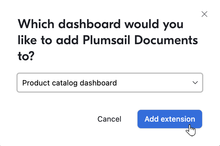 Airtable extension dashboard selection