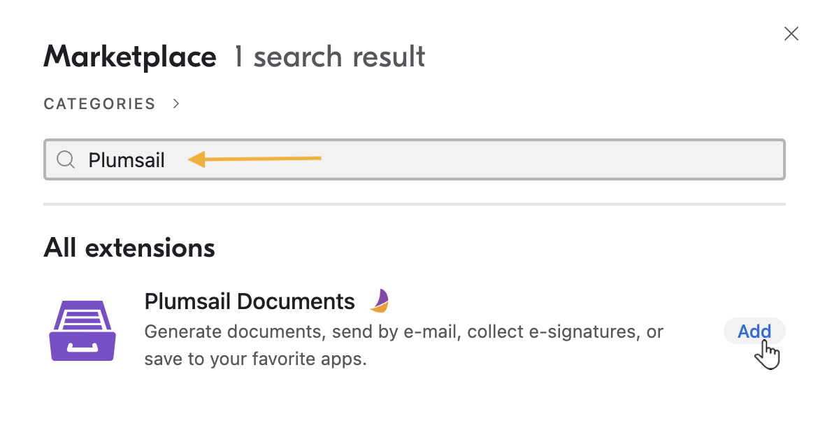 Airtable search Plumsail extension