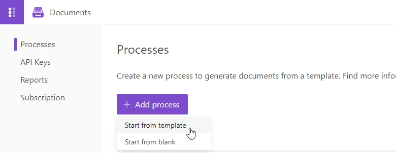 Airtable create process from template