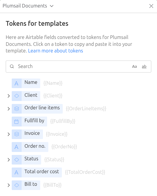 Airtable tokens